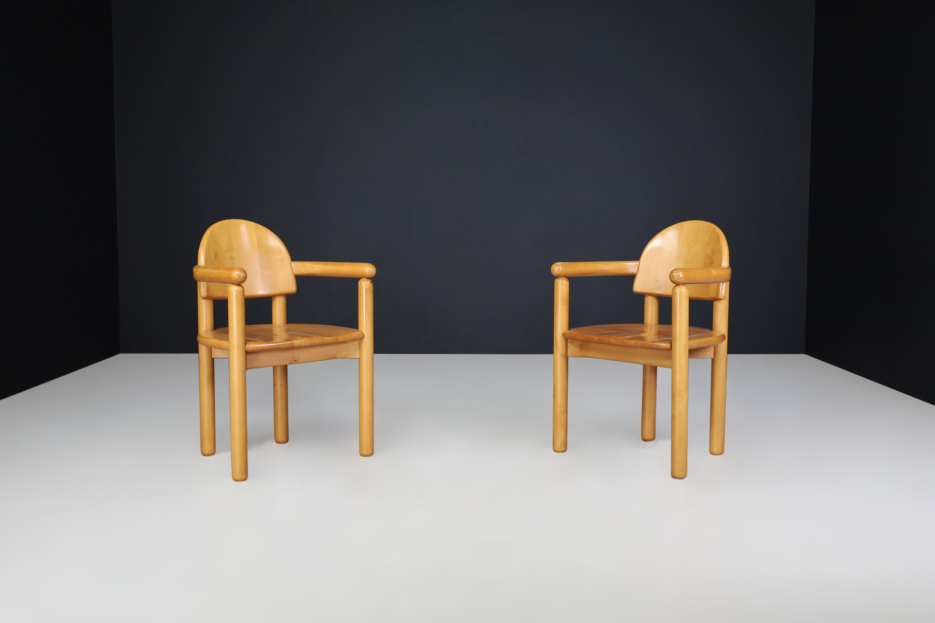 Scandinavian modern Rainer Daumiller Arm Chairs In Solid beech, 1970s, Denmark Late-20th century