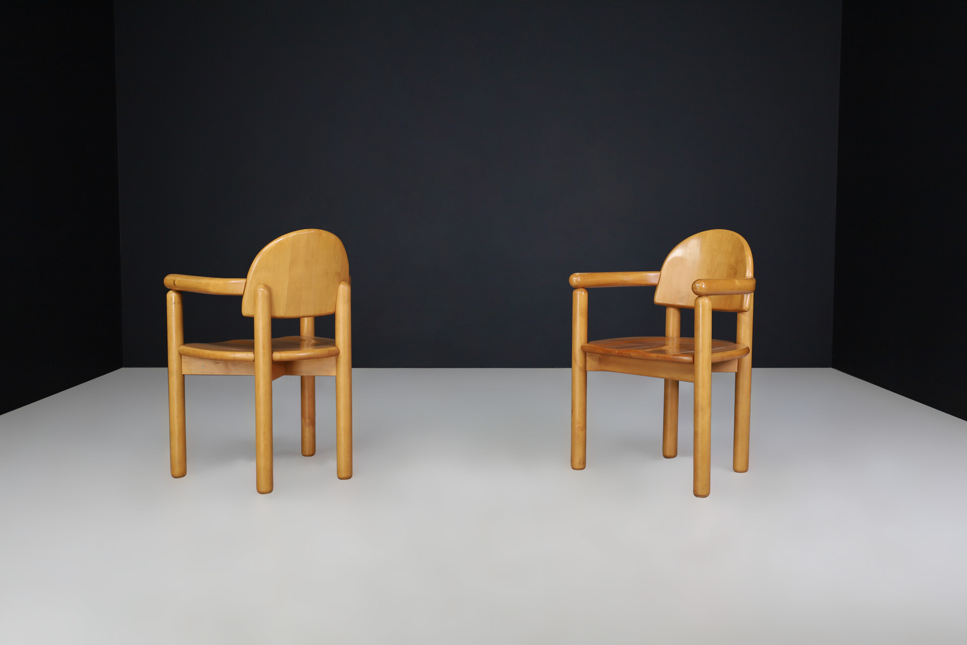 Scandinavian modern Rainer Daumiller Arm Chairs In Solid beech, 1970s, Denmark Late-20th century