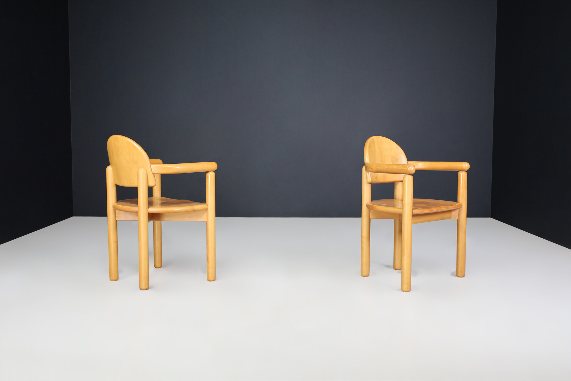 Scandinavian modern Rainer Daumiller Arm Chairs In Solid beech, 1970s, Denmark Late-20th century