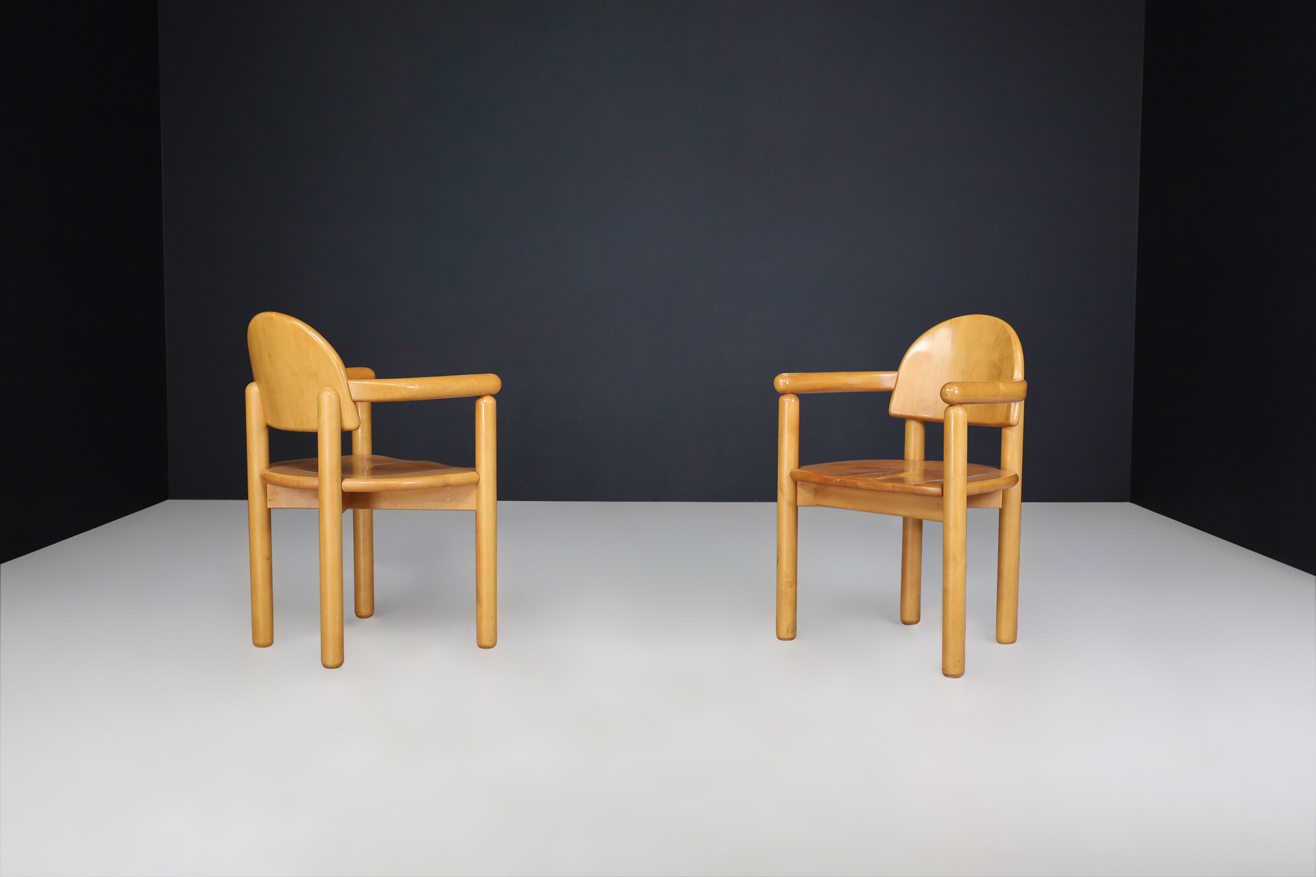 Scandinavian modern Rainer Daumiller Arm Chairs In Solid beech, 1970s, Denmark Late-20th century