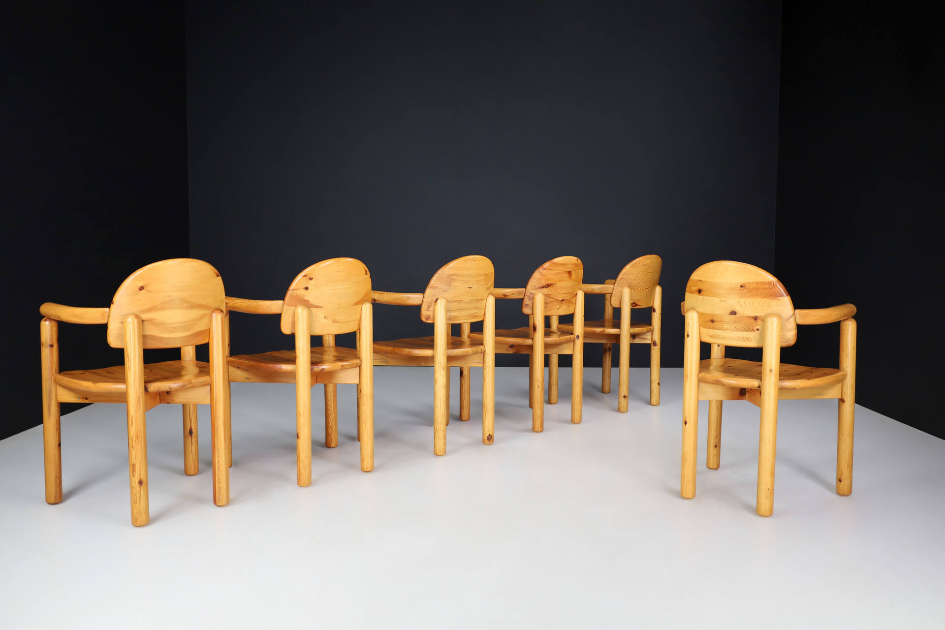 Scandinavian modern Rainer Daumiller Dining Room Chairs in Solid Pine, 1970s, Denmark Set/6 Late-20th century