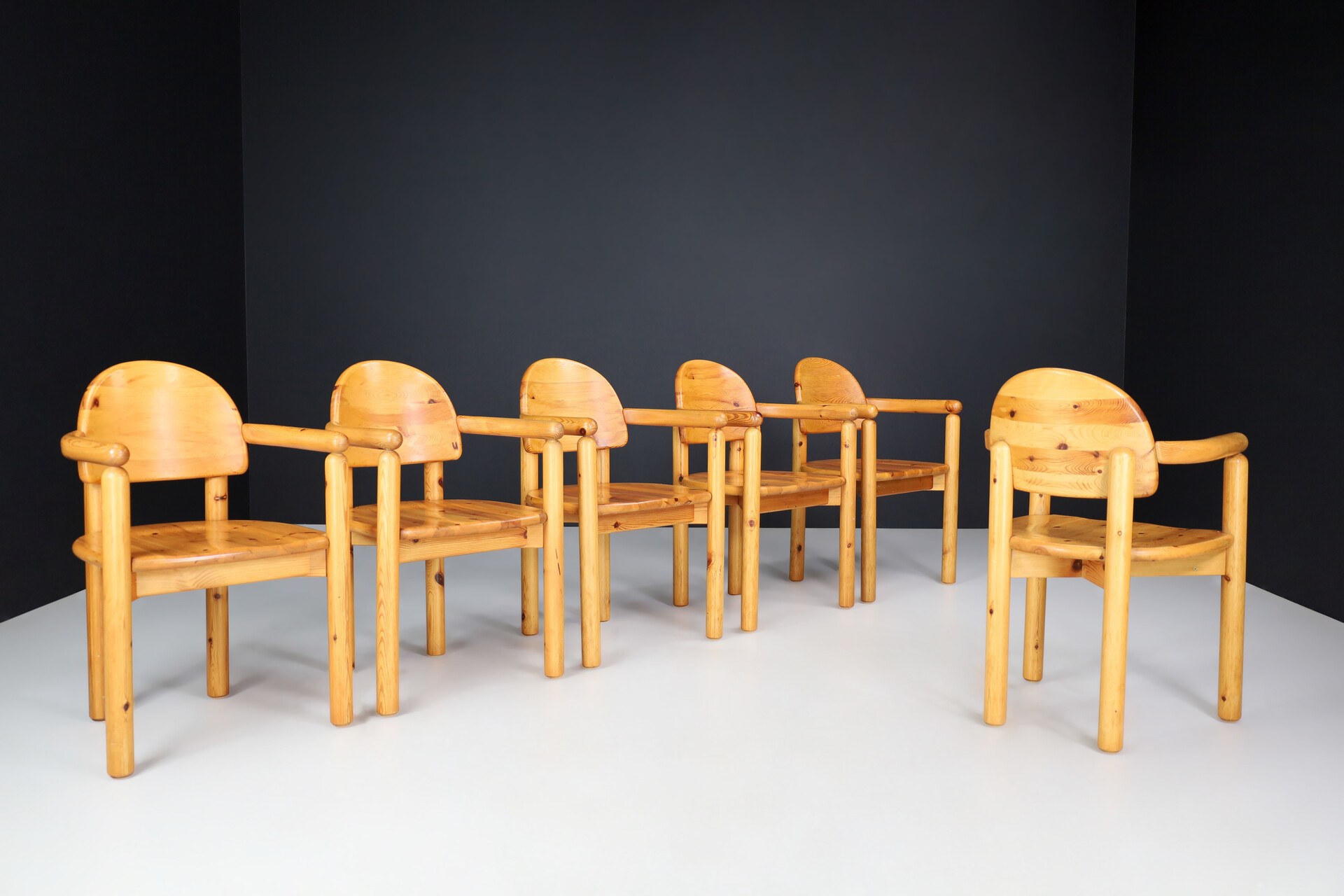Scandinavian modern Rainer Daumiller Dining Room Chairs in Solid Pine, 1970s, Denmark Set/6 Late-20th century