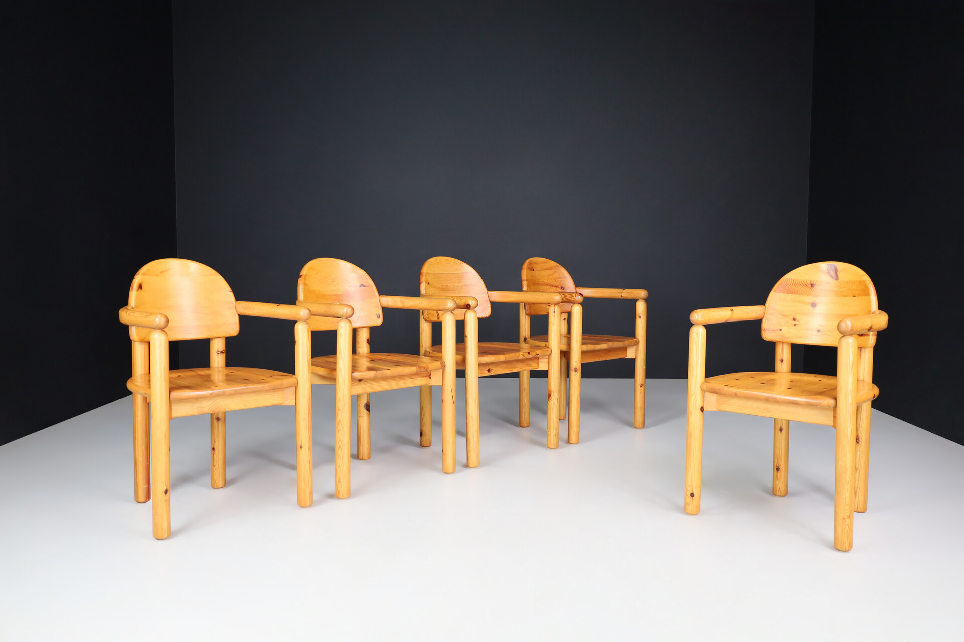 Scandinavian modern Rainer Daumiller Dining Room Chairs in Solid Pine, 1970s, Denmark Set/6 Late-20th century