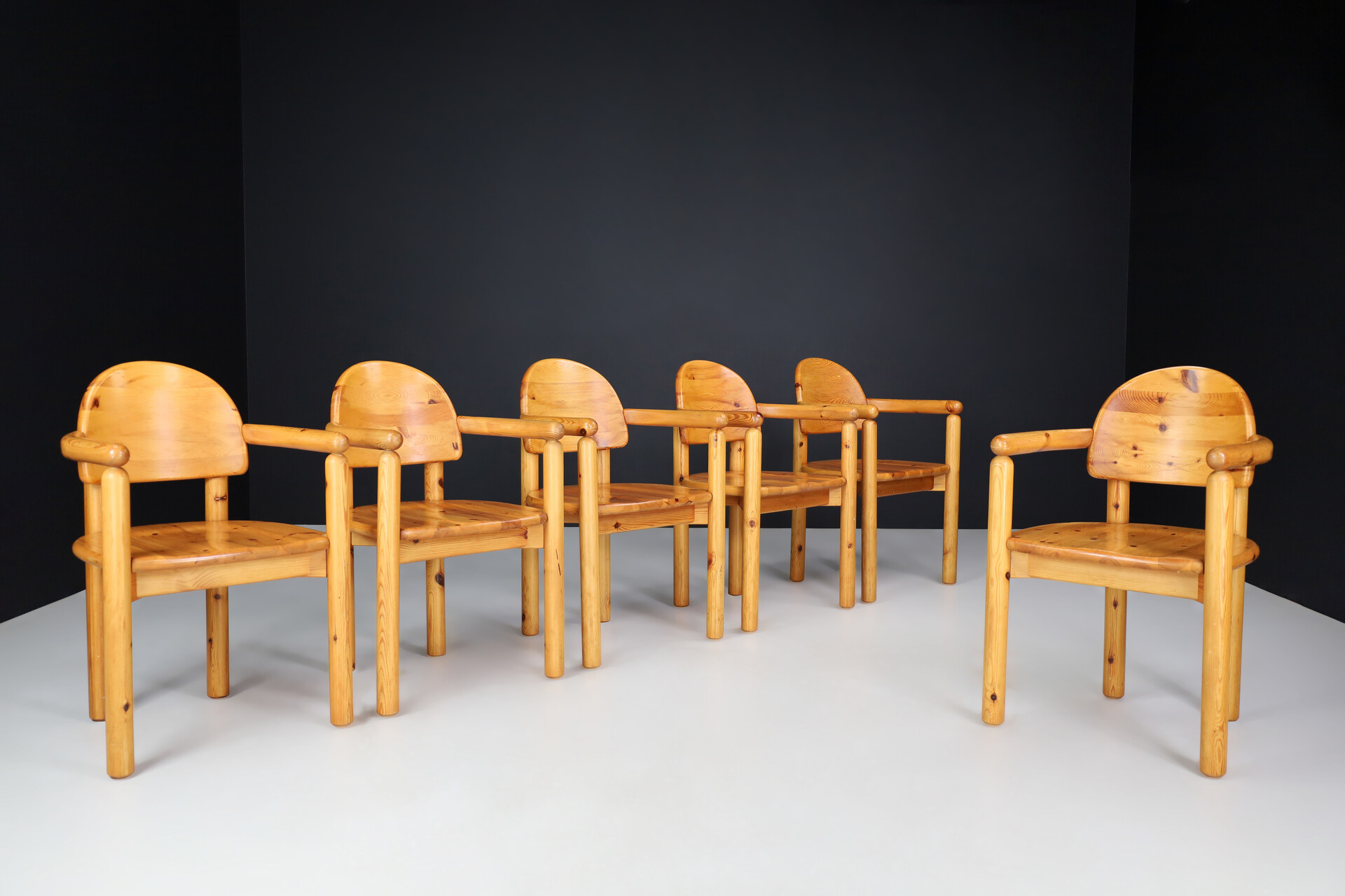 Scandinavian modern Rainer Daumiller Dining Room Chairs in Solid Pine, 1970s, Denmark Set/6 Late-20th century