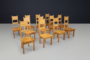 Scandinavian modern Roland Wilhelmsson for Karl Andersson & Söner Solid Pine Wood Chairs Sweden 1970 Late-20th century