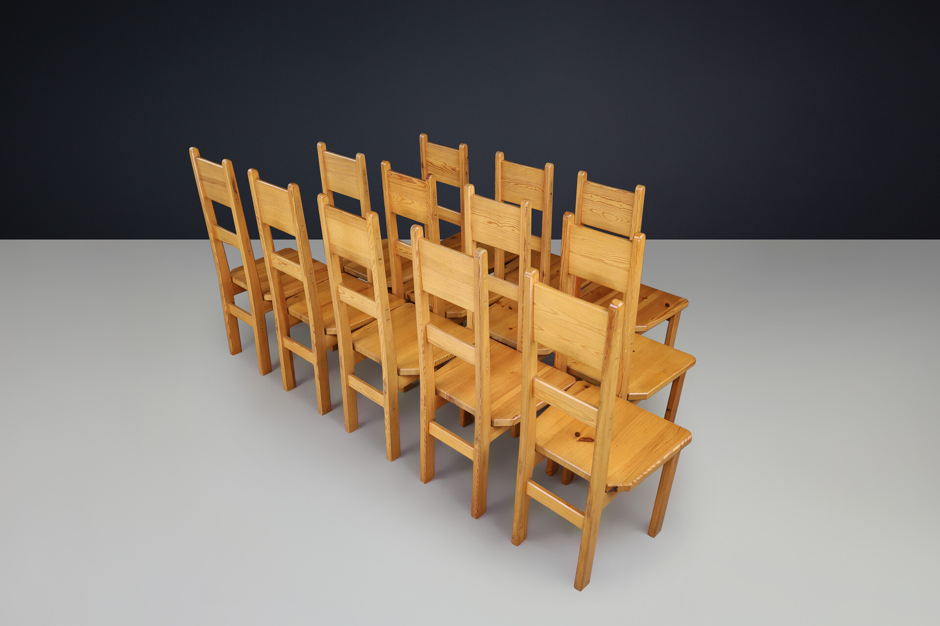 Scandinavian modern Roland Wilhelmsson for Karl Andersson & Söner Solid Pine Wood Chairs Sweden 1970 Late-20th century