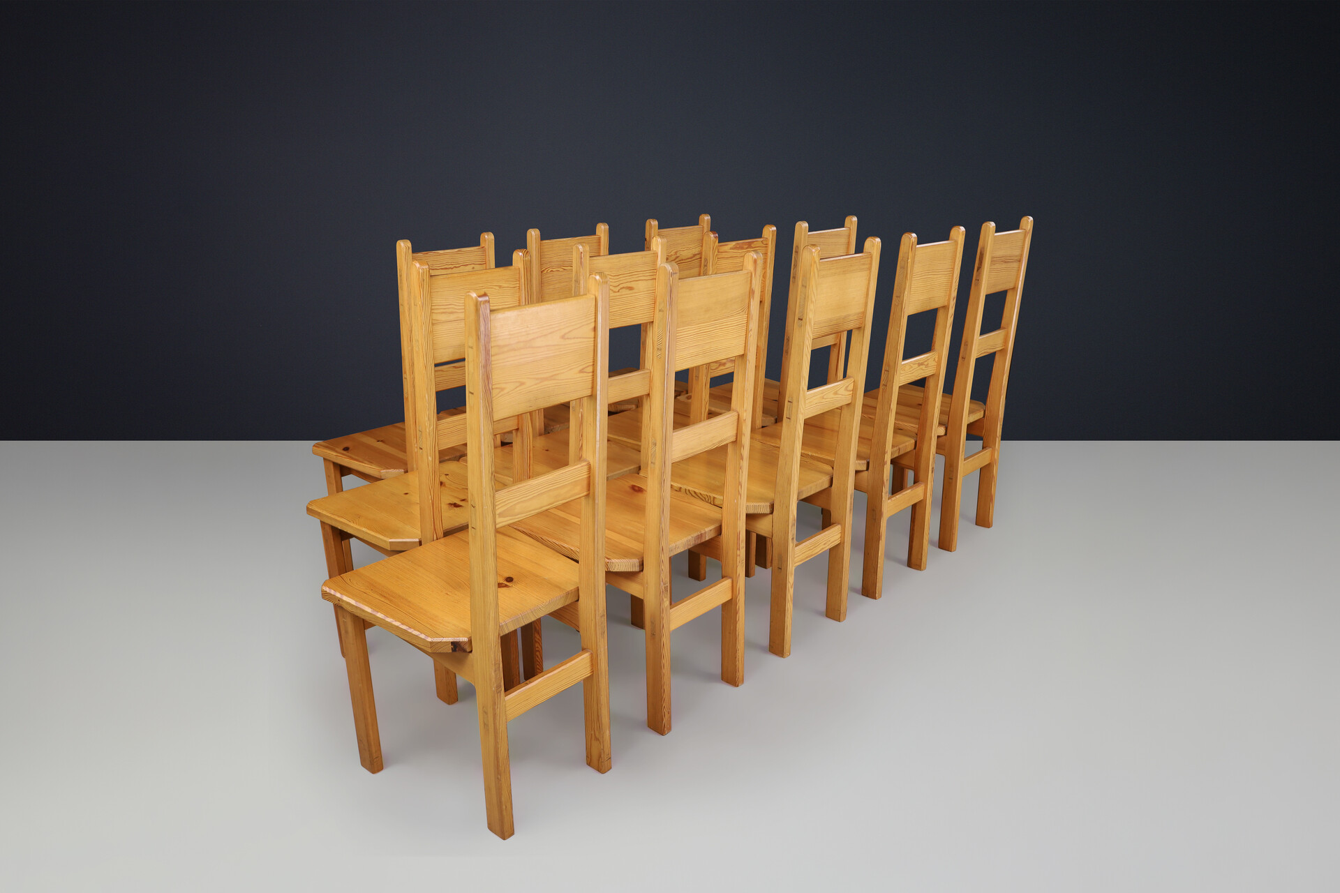 Scandinavian modern Roland Wilhelmsson for Karl Andersson & Söner Solid Pine Wood Chairs Sweden 1970 Late-20th century