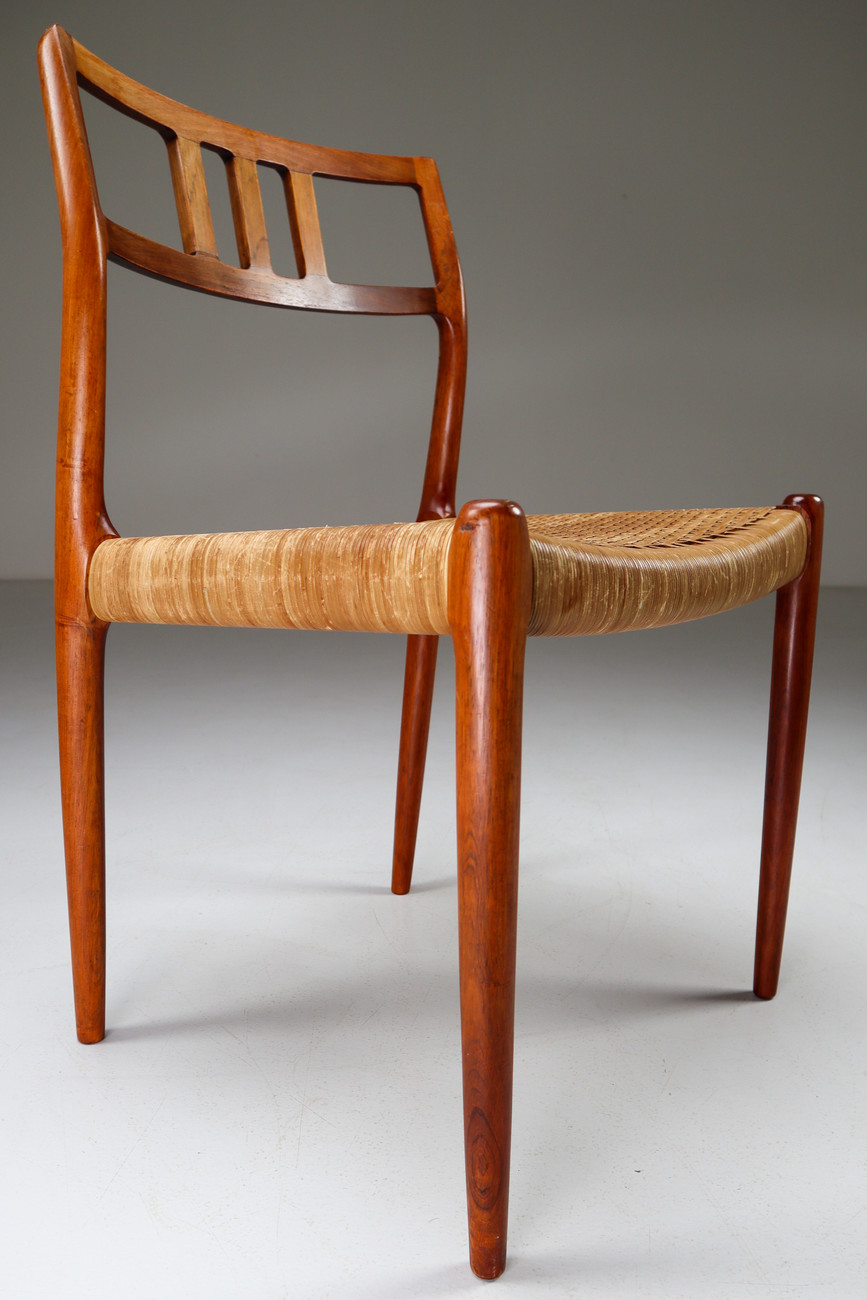 Scandinavian Modern Set of 2 Chairs Niels Moller Rosewood No.79 with leather seat Denmark 1960s Mid-20th century