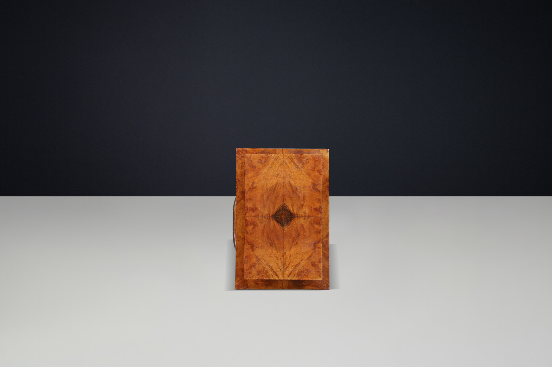 Sculptural Italian Art Deco Walnut Console Table, Naples, 1930s Early-20th century