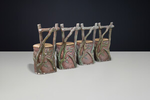 Sculptural Italian Fiberglass Dining Chairs, Mid-Century 1950s-60s Mid-20th century