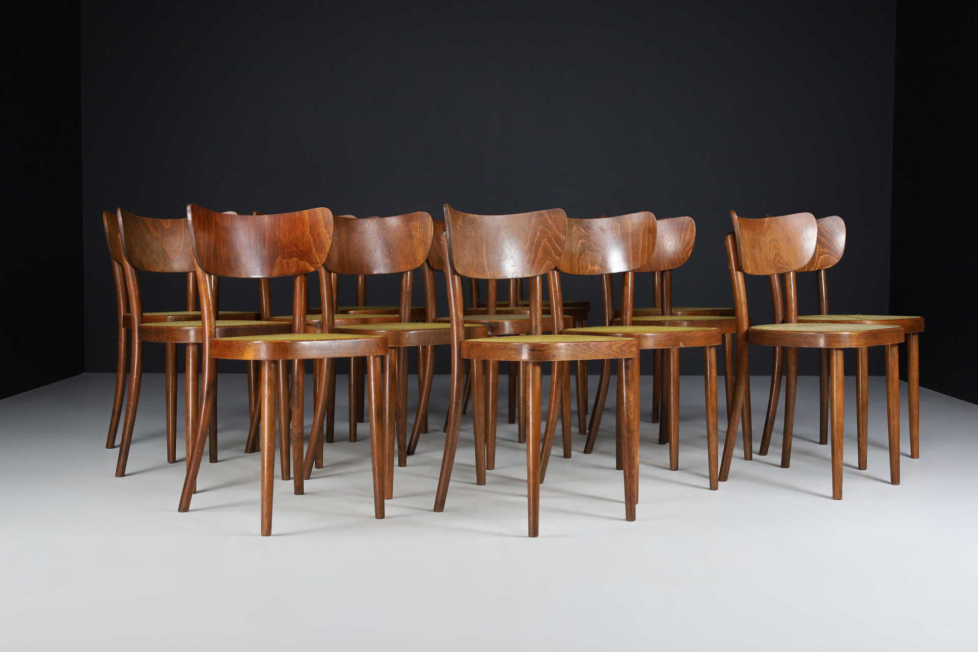 Set of 18 Bistro Chairs by TON ( Thonet ) Praque 1960s Mid-20th century