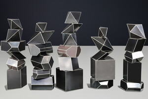 Set of 28 Geometric Bakelite Bauhaus Science Classroom Crystal Models, CZ 1930s Early-20th century