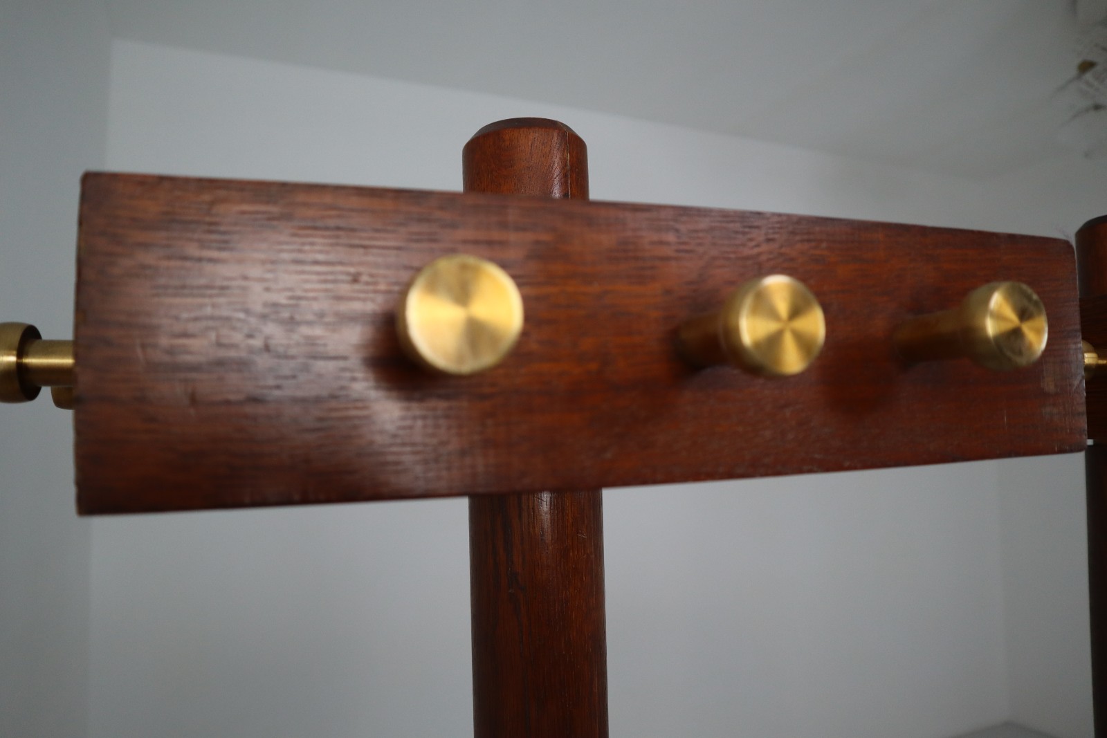 Set of 3 Bauhaus Coathangers in Oak and Brass