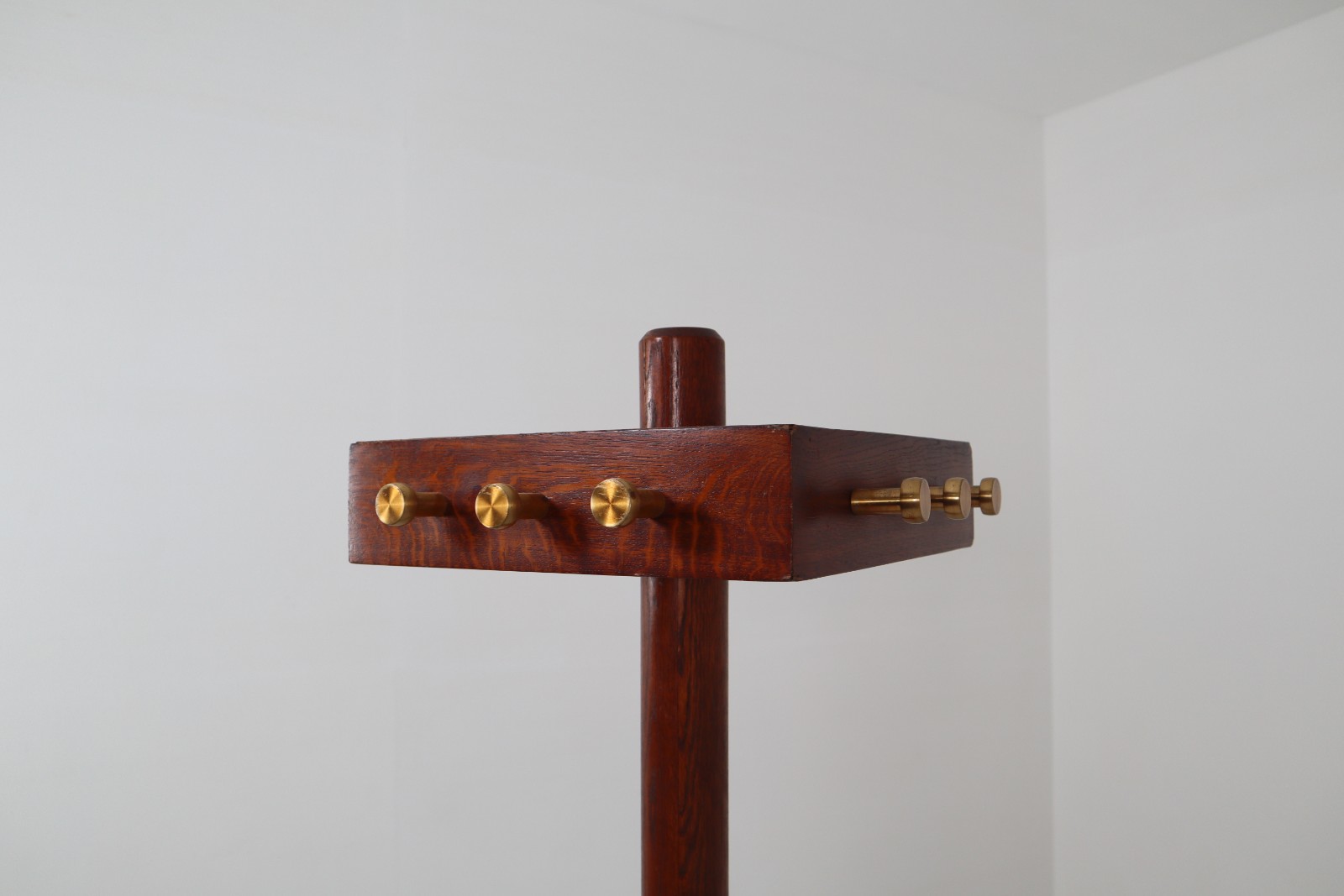 Set of 3 Bauhaus Coathangers in Oak and Brass