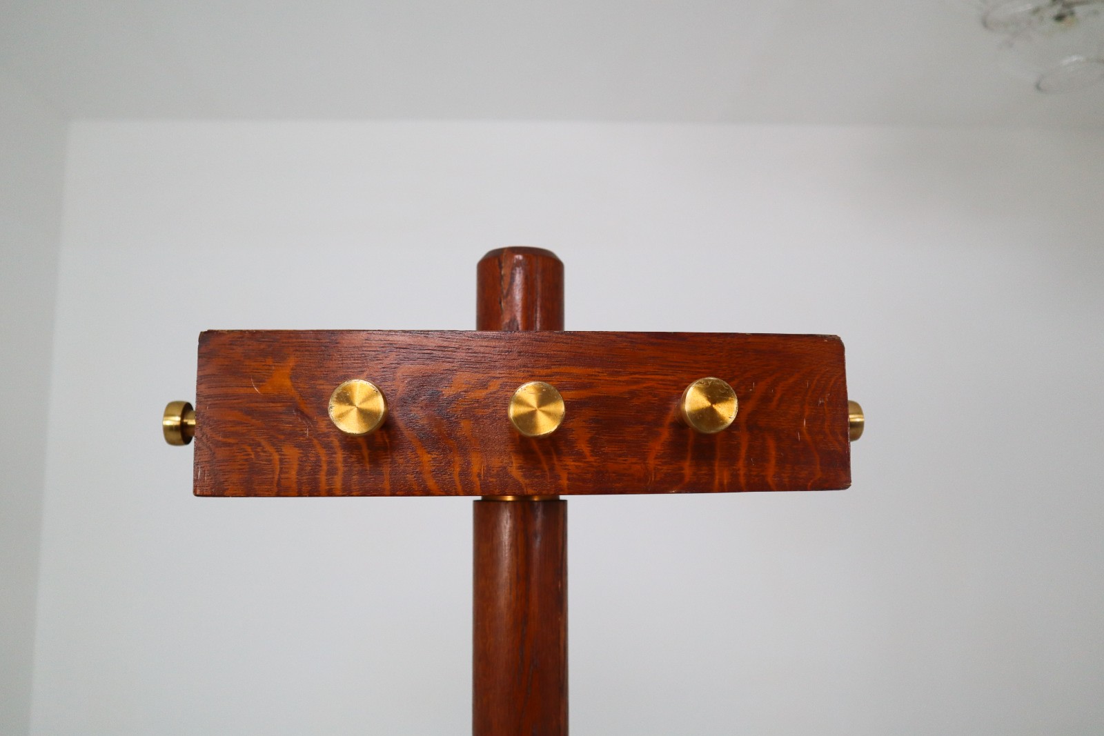 Set of 3 Bauhaus Coathangers in Oak and Brass