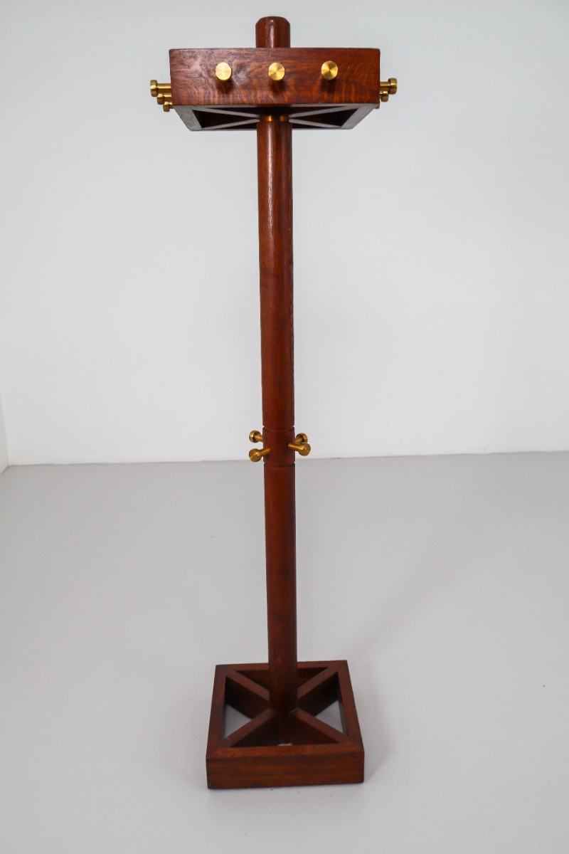 Set of 3 Bauhaus Coathangers in Oak and Brass