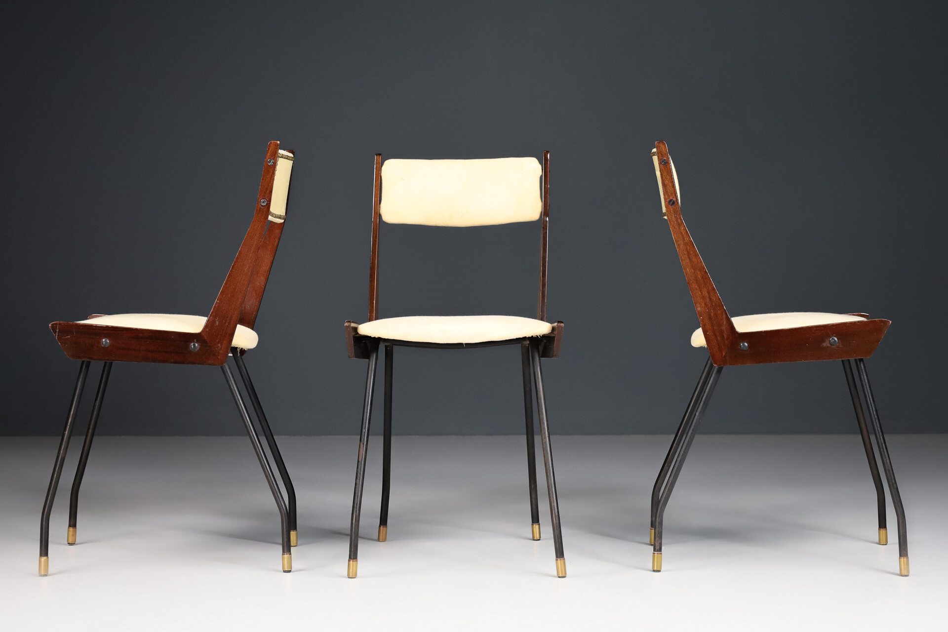 Set of 3 Gianfranco Frattini Chairs, Italy 1950s Mid-20th century