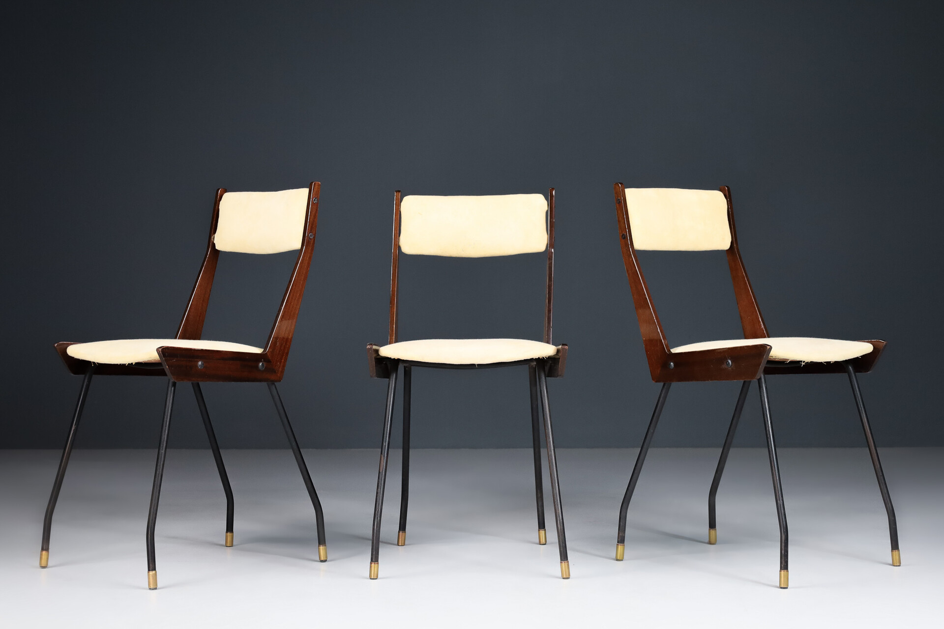Set of 3 Gianfranco Frattini Chairs, Italy 1950s Mid-20th century