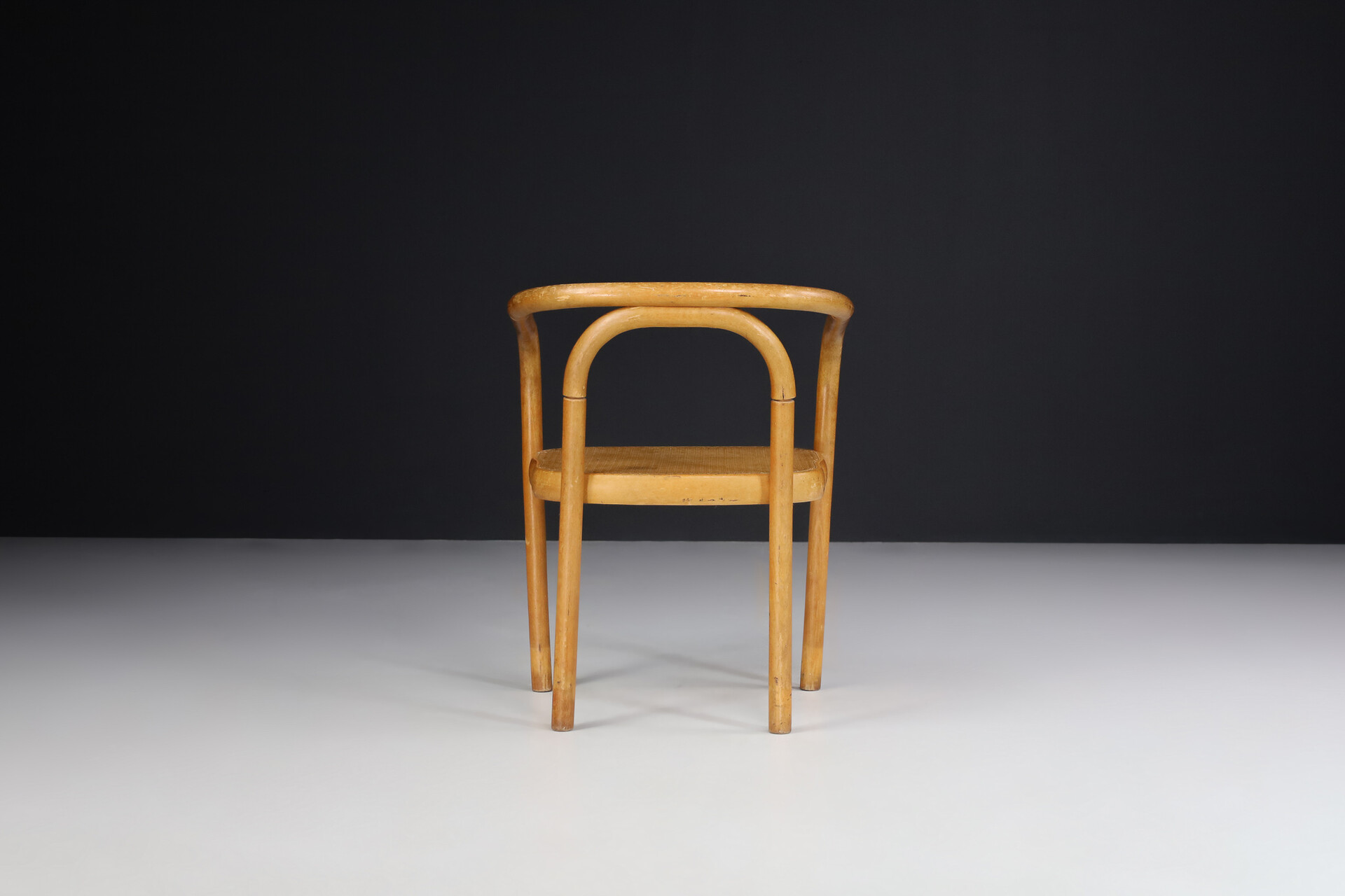 Set of 4 Dining Chairs in Bentwood and Webbing By Ton, Praque 1960s Mid-20th century