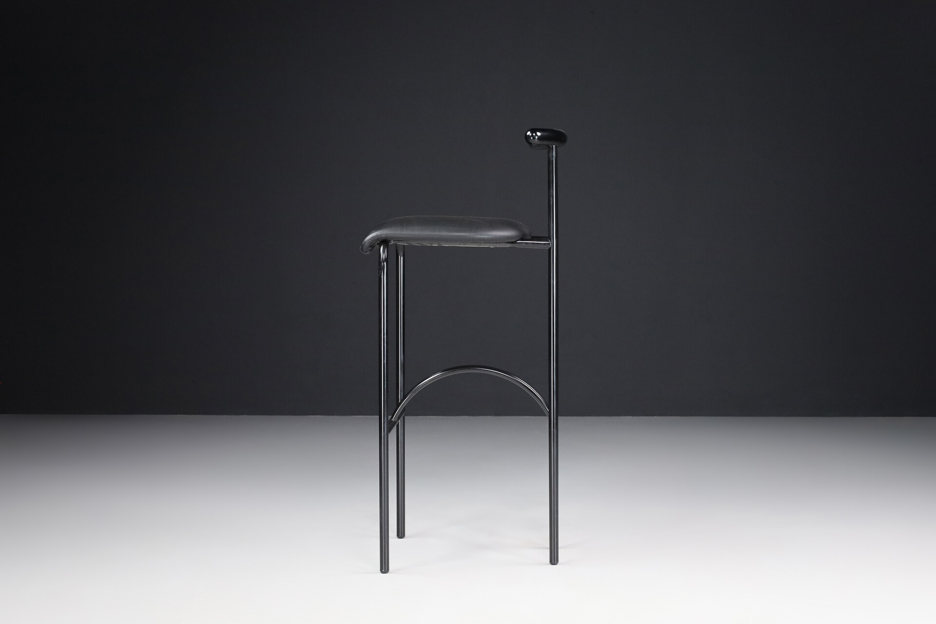 Set of 4 Rodney Kinsman Bar Stools Black Bieffeplast Italy 1985 Late-20th century