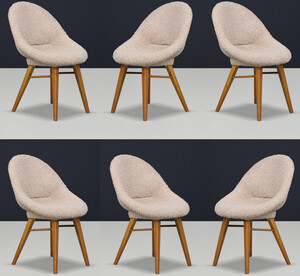 Set of 6 Mid-Century Modern Dining Chairs by Miroslav Navrátil for Vertex, 1960s Mid-20th century