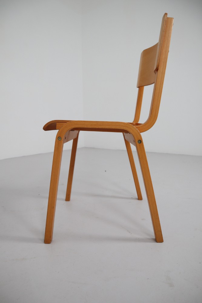 Set of 60 Scandinavian Modern Chairs Made from Bentwood and Plywood 1960s 