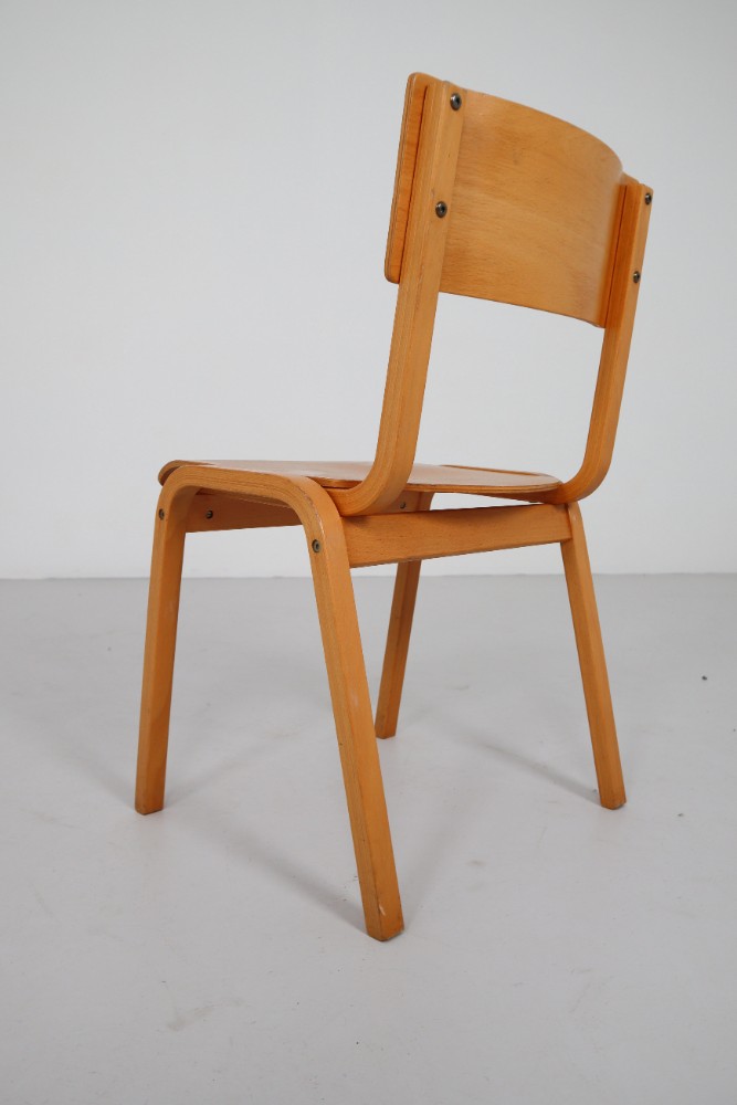 Set of 60 Scandinavian Modern Chairs Made from Bentwood and Plywood 1960s 