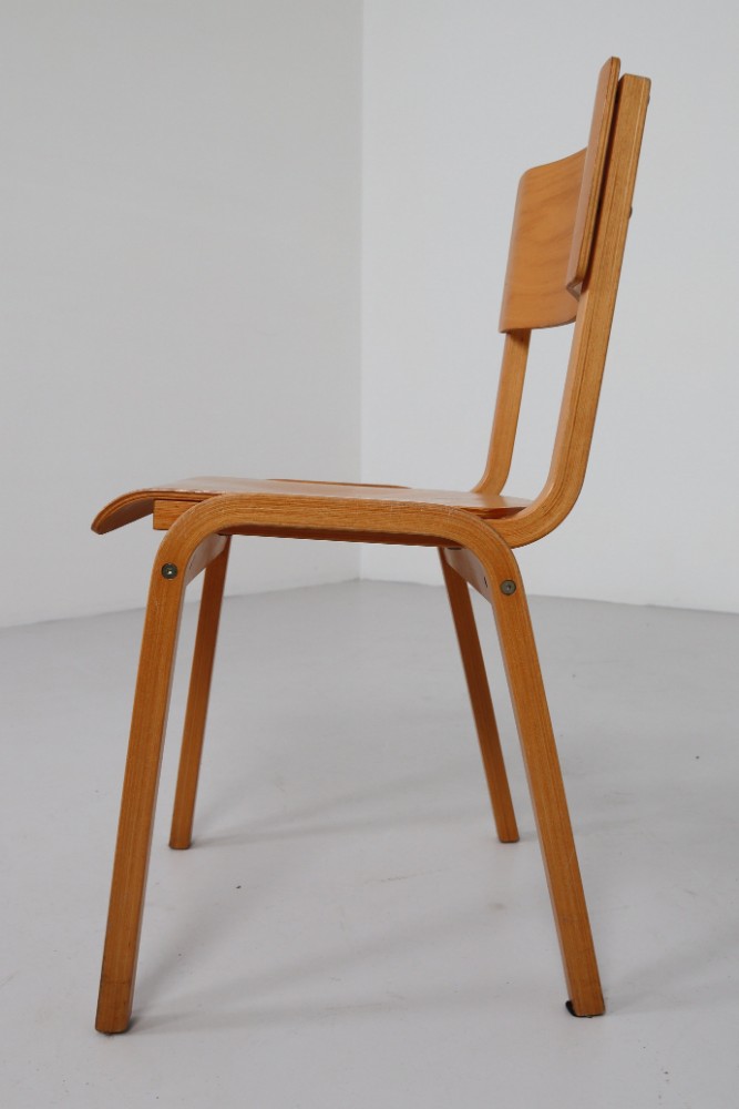 Set of 60 Scandinavian Modern Chairs Made from Bentwood and Plywood 1960s 