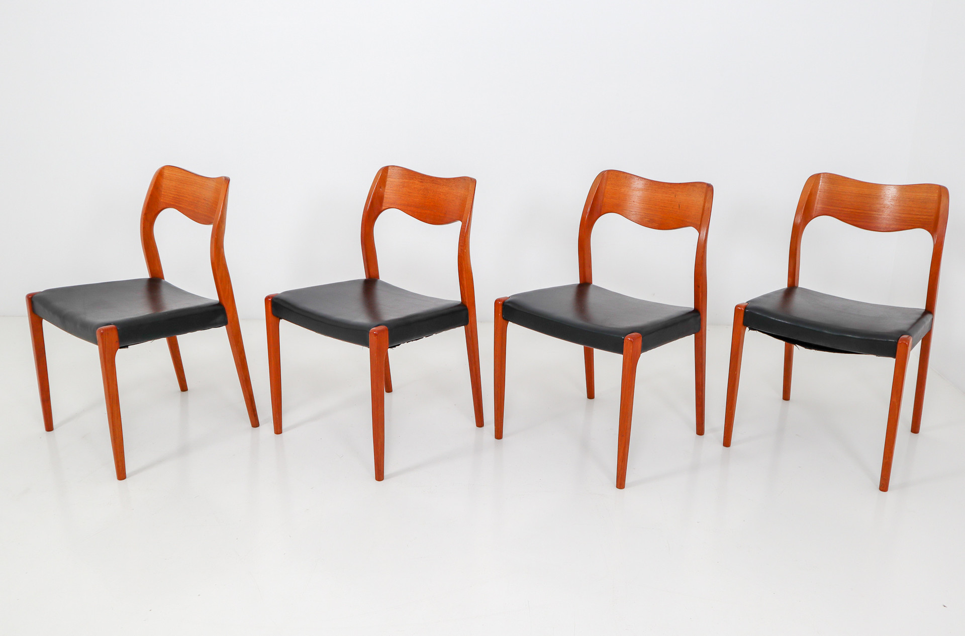 Set of Four Niels Otto Møller Dining Chairs by J. L. Møller Møbelfabrik No: 71