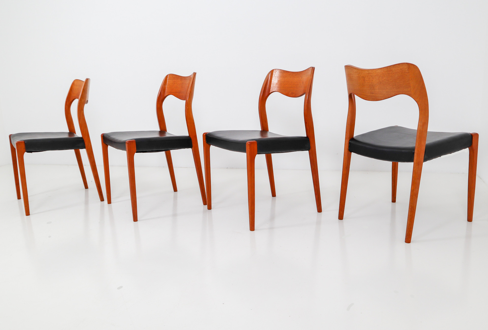 Set of Four Niels Otto Møller Dining Chairs by J. L. Møller Møbelfabrik No: 71