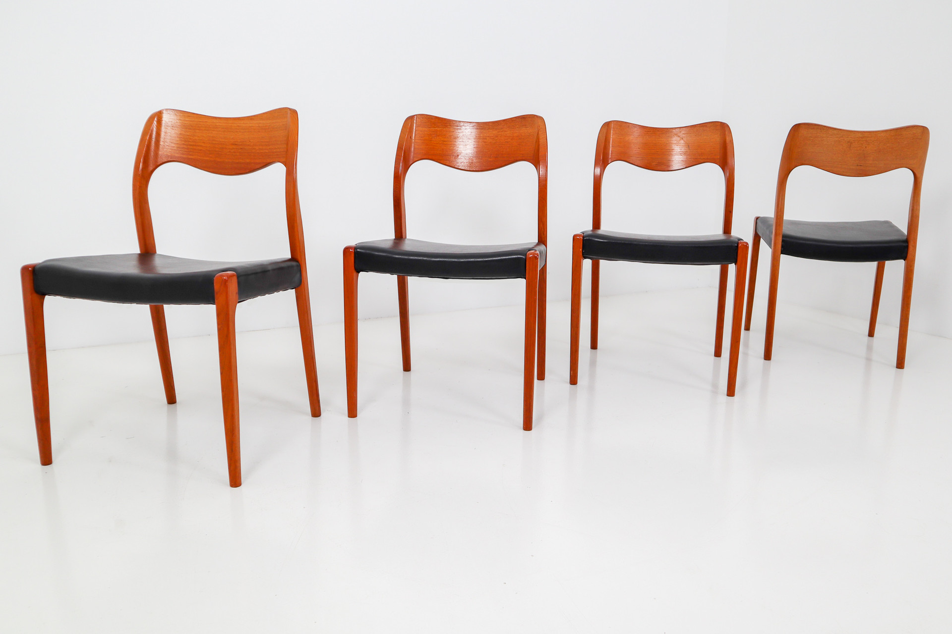 Set of Four Niels Otto Møller Dining Chairs by J. L. Møller Møbelfabrik No: 71
