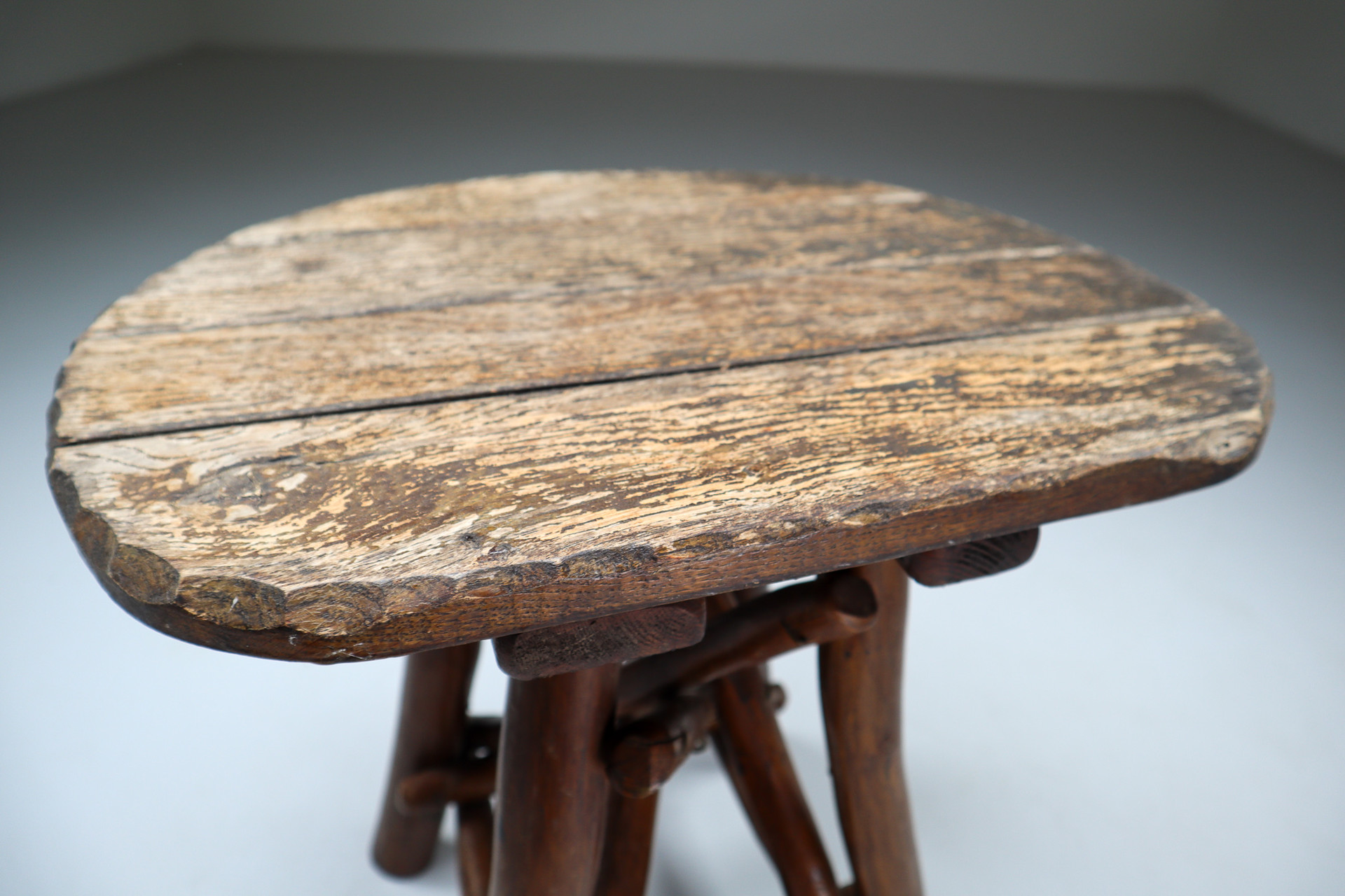 Set Primitive Stools or Side Tables, France Early-19th century