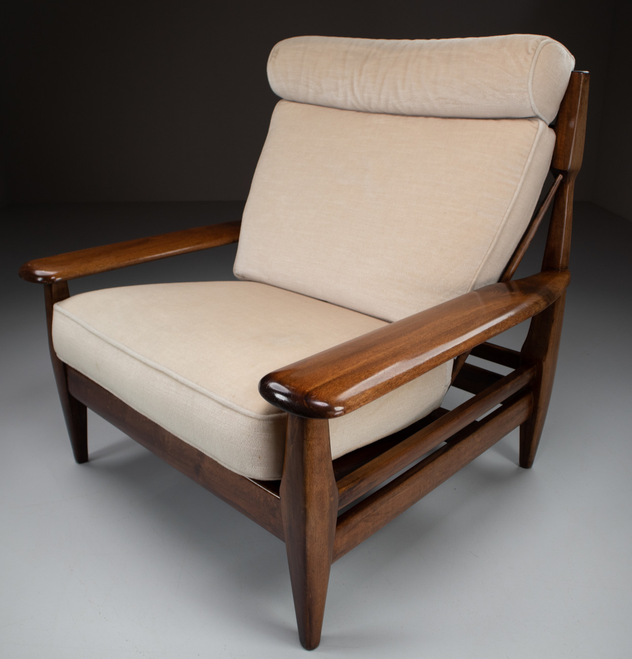 Set/2 Large Scandinavian Modern Rosewood Armchairs 1960s Mid-20th century
