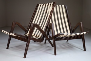 Set/2 Mid Century Modern Highback Armchairs In Oak 1940s Early-20th century