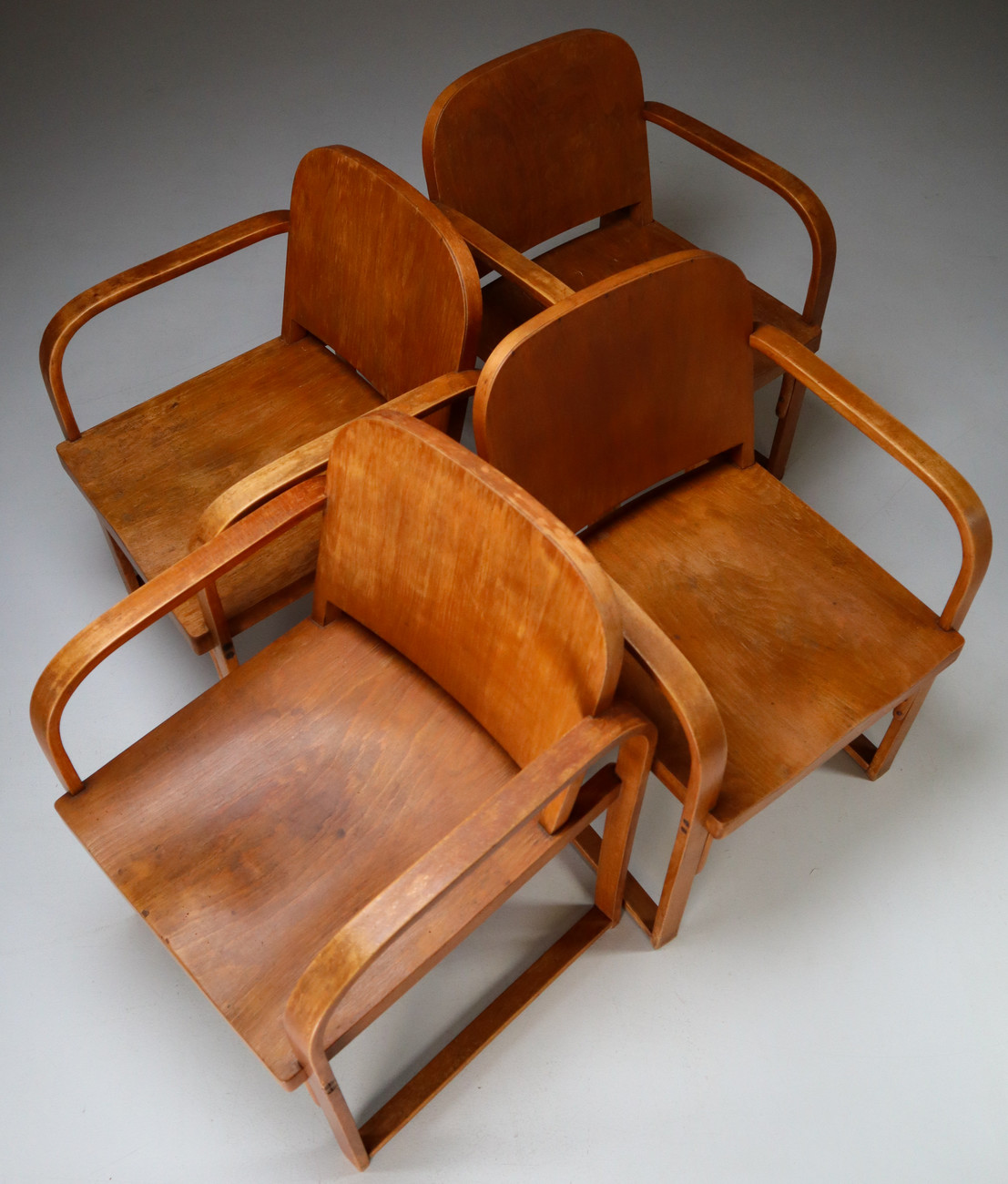 Set/4 Tatra bentwood Armchairs, Model A 745 F, 1930s Early-20th century