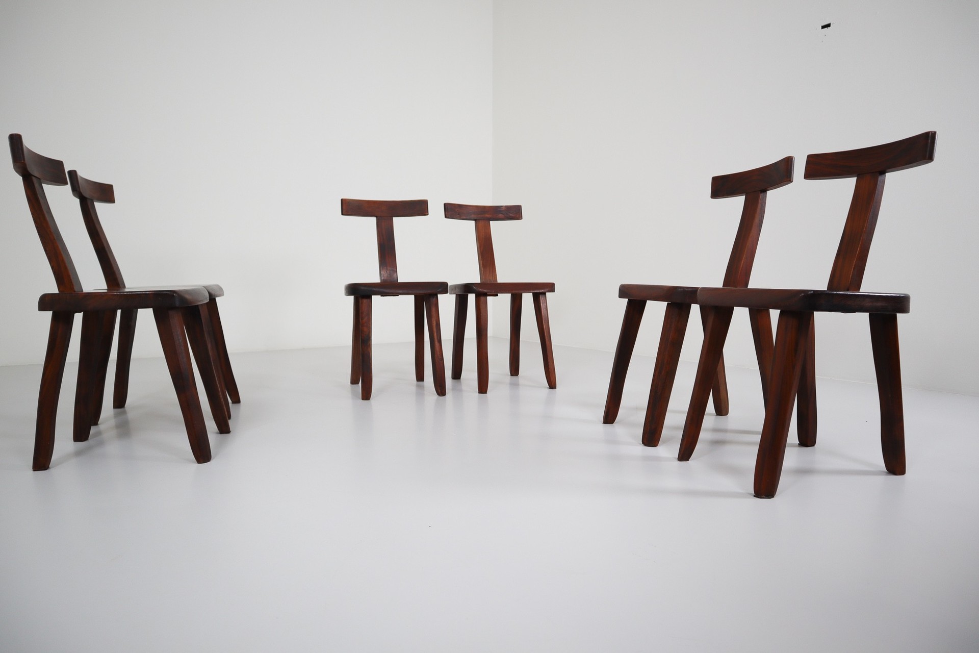 Six Sculptural Chairs by Olavi Hänninen for Mikko Nupponen, Finland, 1950s Mid-20th century