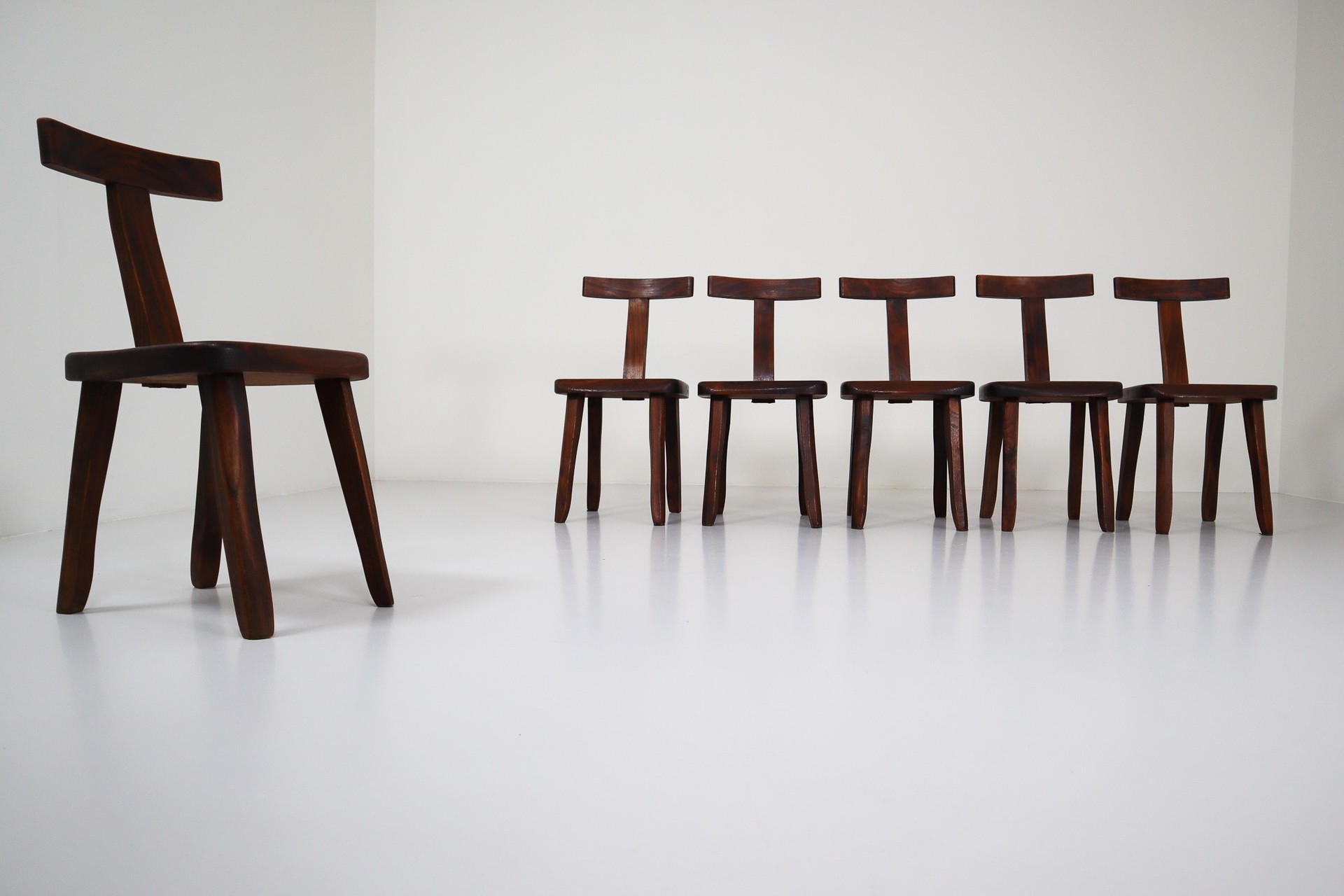 Six Sculptural Chairs by Olavi Hänninen for Mikko Nupponen, Finland, 1950s Mid-20th century