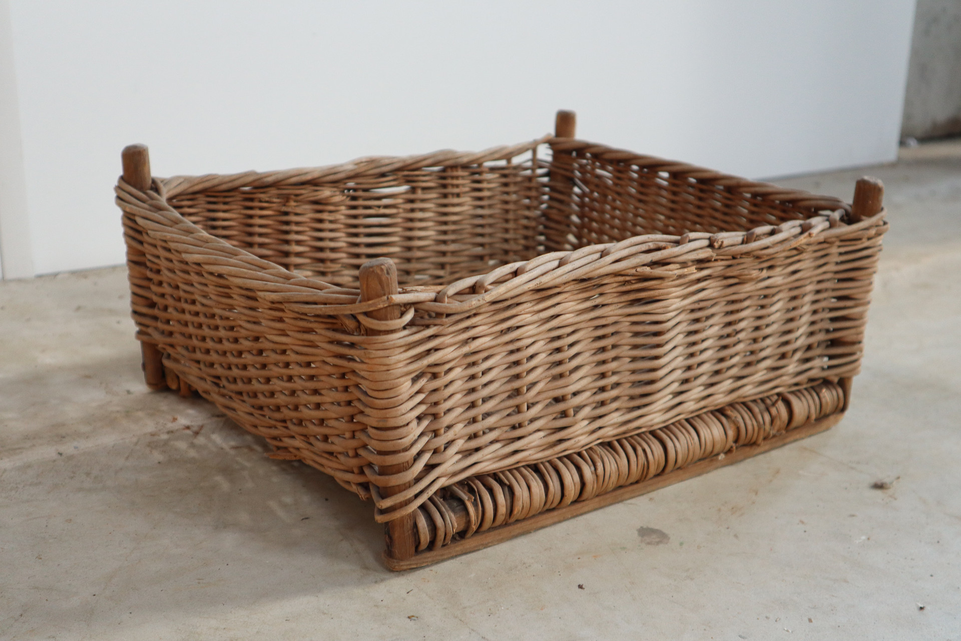 Square Brocante Wicker Basket, Germany 1950 