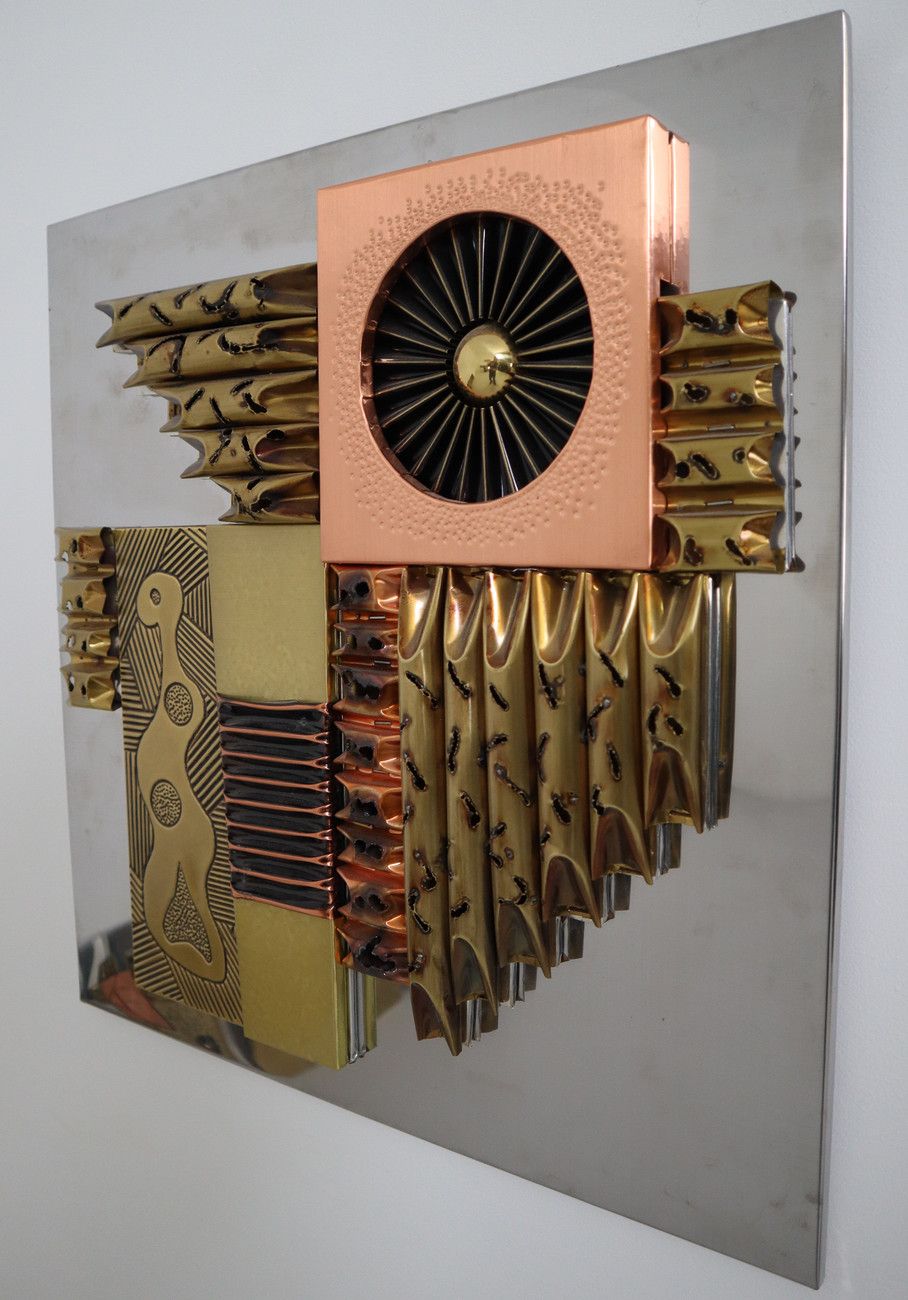 Square Paul Evans Style Brutalist Wall Sculpture Mid-20th century