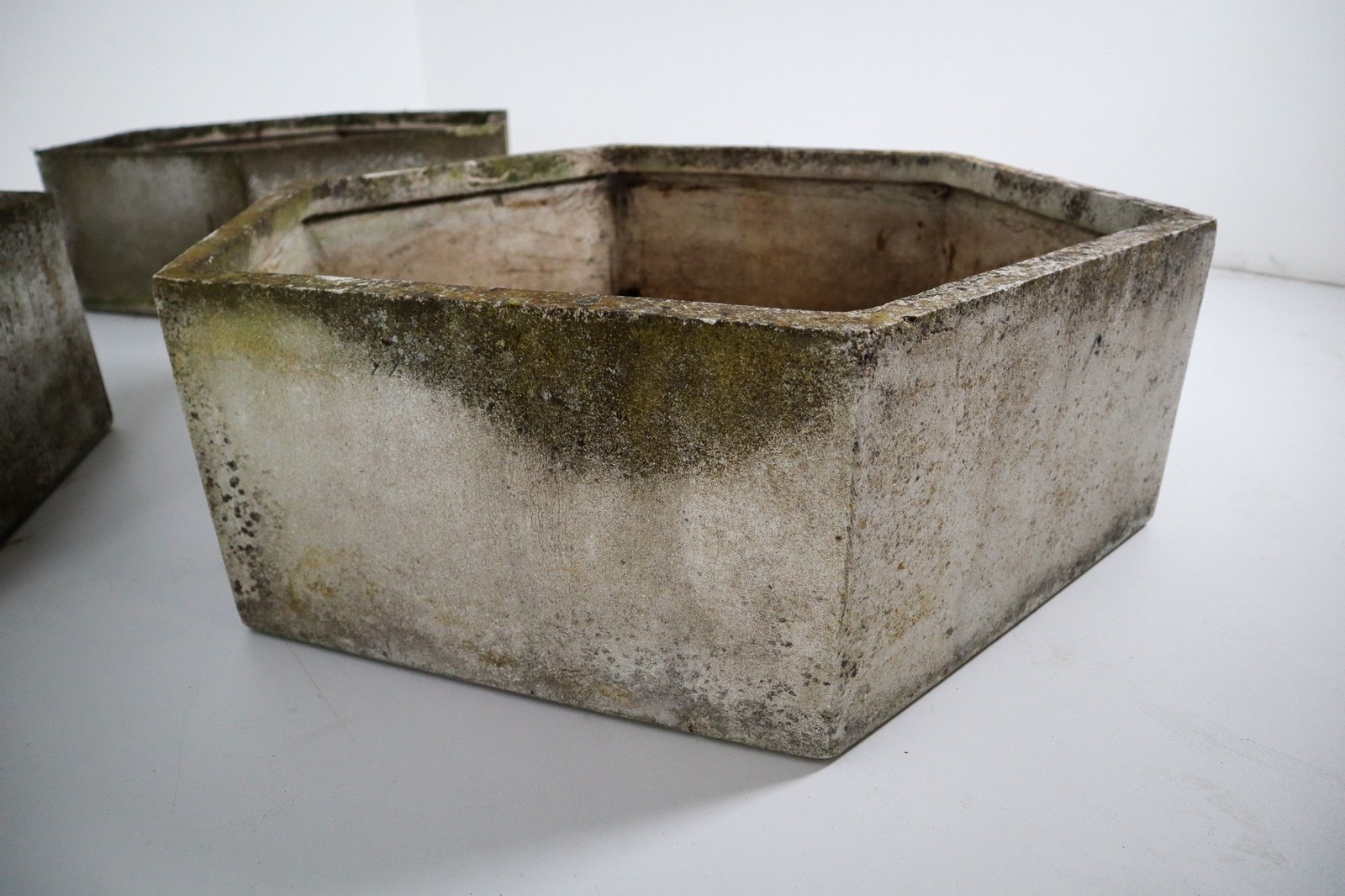 Three Large Hexagon Shaped Planters by Swiss Architect Willy Guhl