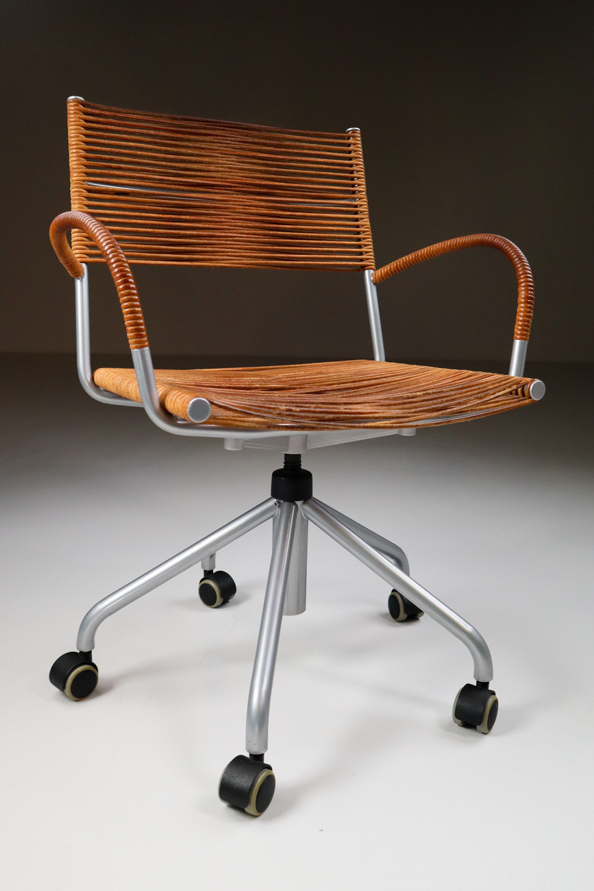 mid century office chair leather