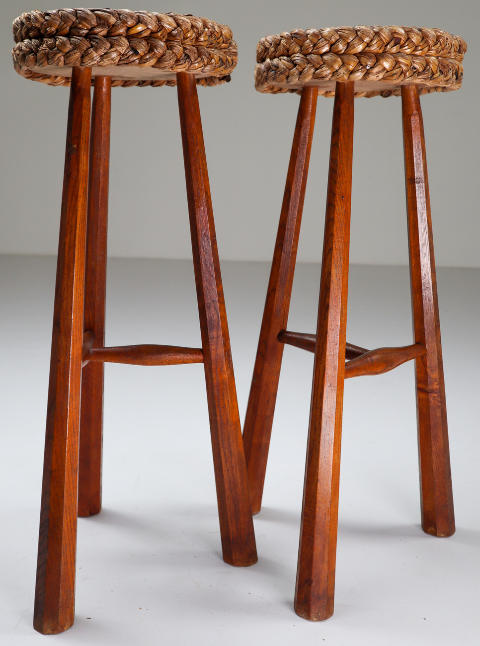 Two Bar Stools by Adrien Audoux & Frida Minet, France 1950s Mid-20th century