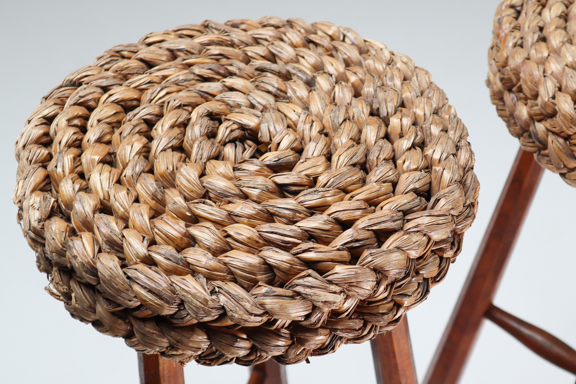 Two Bar Stools by Adrien Audoux & Frida Minet, France 1950s Mid-20th century