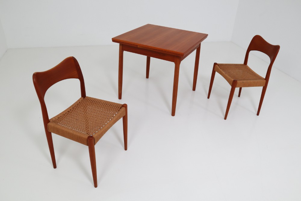 Two Chairs And Table By Niels O Moller Produced By J L Mollers Mobelfabrik Sold Davidowski