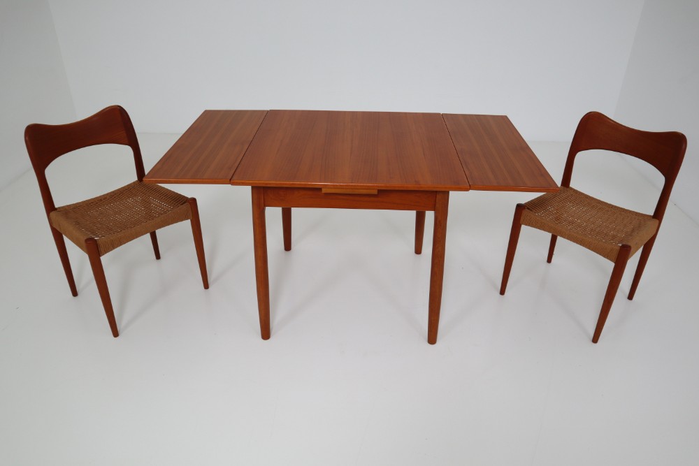 Two Chairs and Table by Niels O. Møller. Produced by J.L Møllers Møbelfabrik