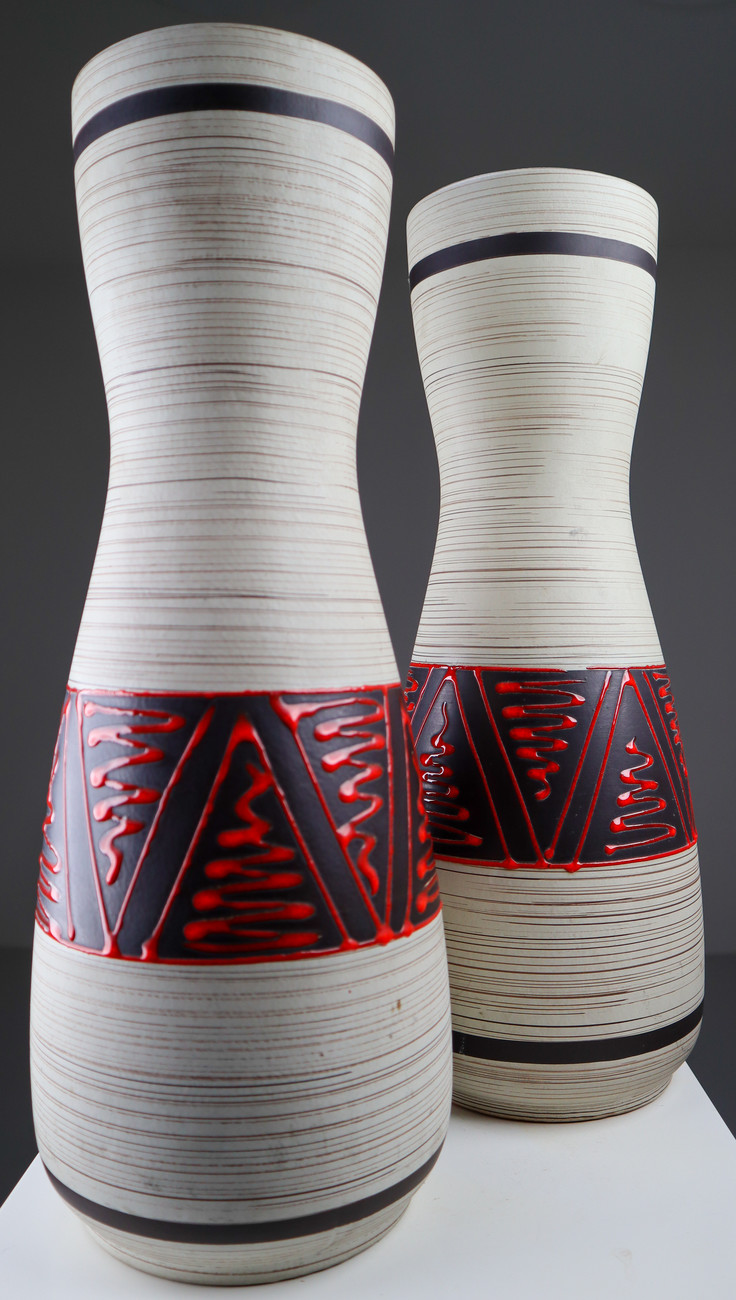 Two Large Modern Austrian Ceramic Vases or Vessels 1960s Mid-20th century
