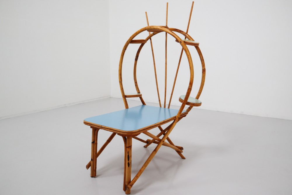 Vintage Bambo Flower table Mid-20th century