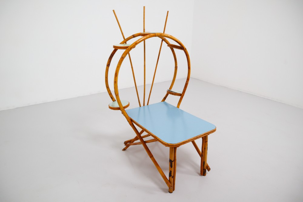 Vintage Bambo Flower table Mid-20th century