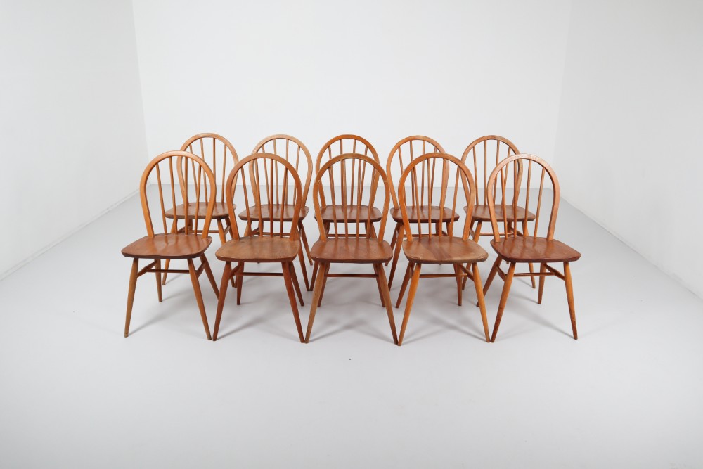 Vintage Ercol Blonde Beech Elm Windsor Dining Chairs 1960 S Mid 20th Century Dining Room Items By Category European Antiques Decorative