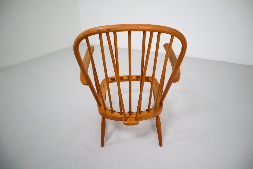  Vintage Ercol Blonde Beech & Elm Windsor Lounge Chair 1960'S Mid-20th Century Mid-20th century